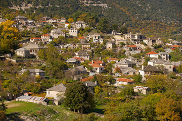 Fototapeta na wymiar The picturesque village of Aristi is part of the Zagoria villages in the north-east of Ioannina, Greece
