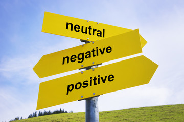 Positive, negative, neutral arrow signs