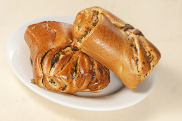 Sweet buns with poppyseeds filling