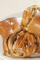 Sweet buns with poppyseeds filling