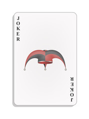 Playing card with joker hat