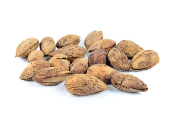 almonds isolated on the white background