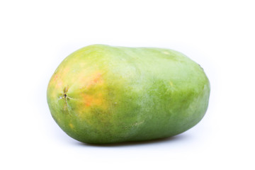 ripe papaya fruit isolated on white background