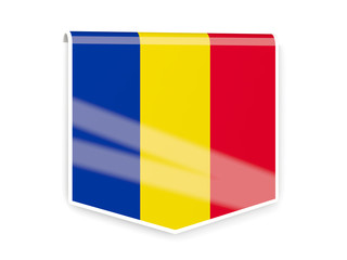 Flag label of romania