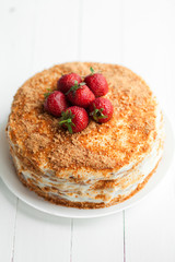 Strawberry pie on plate