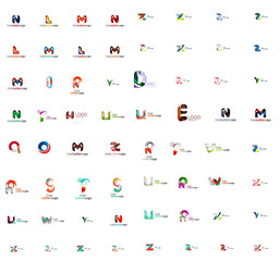 Vector abstract company logo mega collection, type letters and