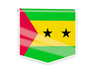 Flag label of sao tome and principe