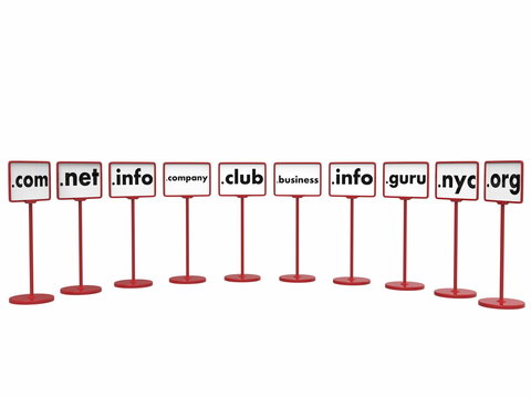 Popular Domain Names, Internet Concept.