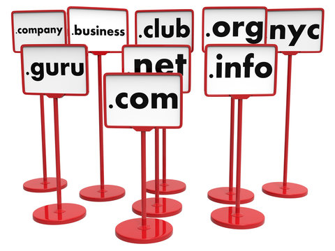 Popular Domain Names, Internet Concept.