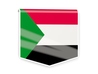 Flag label of sudan