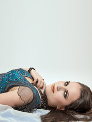 Naklejka premium woman lying