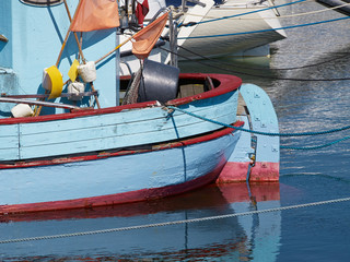 Fototapeta na wymiar Fishing boats in a port