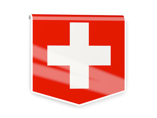 Obraz premium Flag label of switzerland