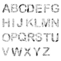Hand drawn stencil brush stroke font