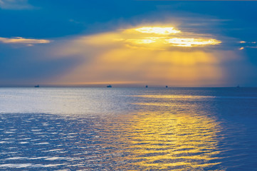 Sunset. Gulf of Finland at St.-Petersburg, Russia