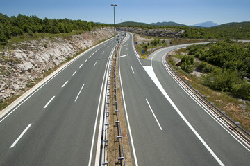 Exit from highway in Croatia