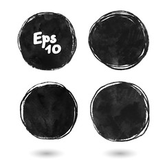 Brushstroke banners. Ink spot grunge vector backgrounds.