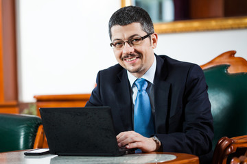 Businessman in his office