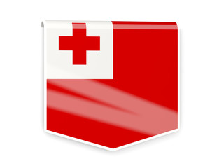 Fototapeta premium Flag label of tonga