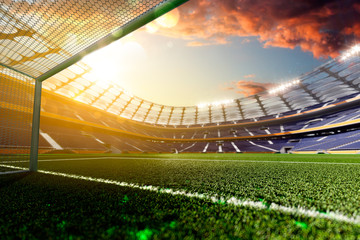 Stadium Soccer in day light 3d render