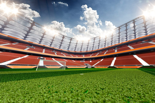 Stadium Soccer in day light 3d render