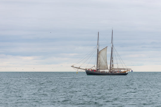 Boat on open sea.