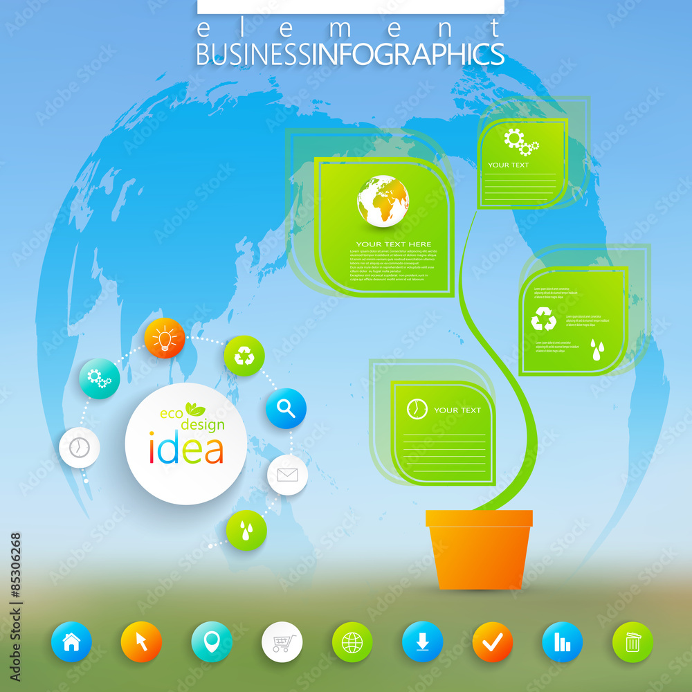 Aufkleber modern green infographic . can be used for workflow layout
