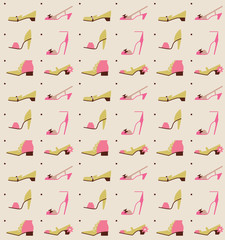 Beautiful woman shoes seamless pattern vector illustration