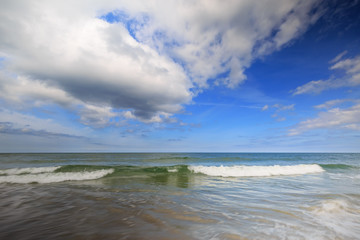 Dramatic sky and clouds over Baltic sea