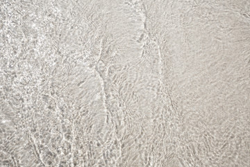 Sand beach flooded with sea water as a background