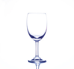 empty wine glass isolated
