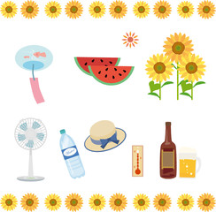 Obraz premium 夏 素材 8月 ７月