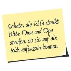 Notiz Zettel Kita Streik