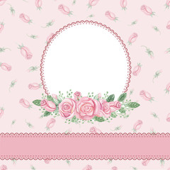 Vintage floral invitation,card.Watercolor rose bouquet,ornament