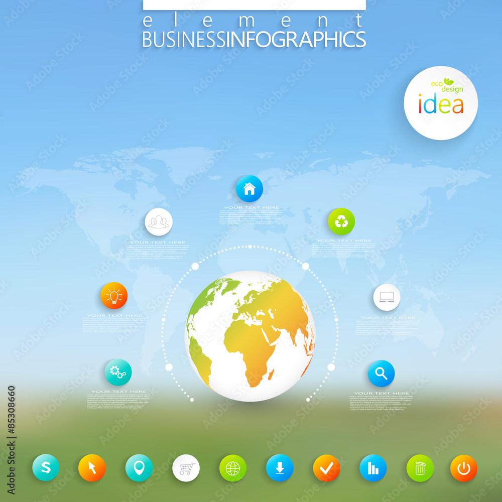 Poster Modern infographic template. Can be used for workflow layout