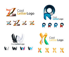 Letter business emblem collection