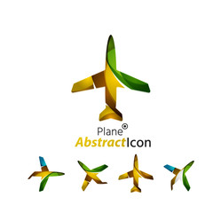 Abstract geometric business corporate emblem - airplane