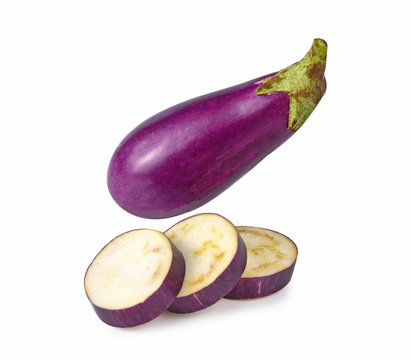 Ripe eggplant isolated on a white background