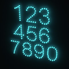 3d render of light bulb numbers
