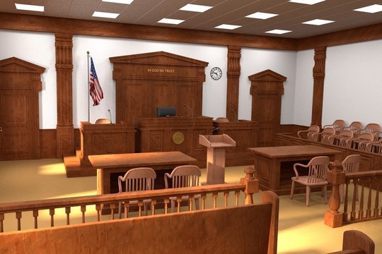 3d render of court room