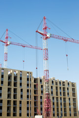 Industrial construction cranes and building