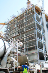 Betonlieferung mit Fahrmischer