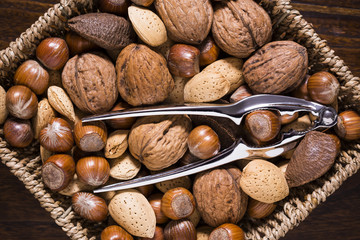 mixed nuts and nutcracker