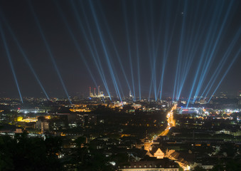 Karlsruhe, Stadtgeburtstag Nachtaufnahme