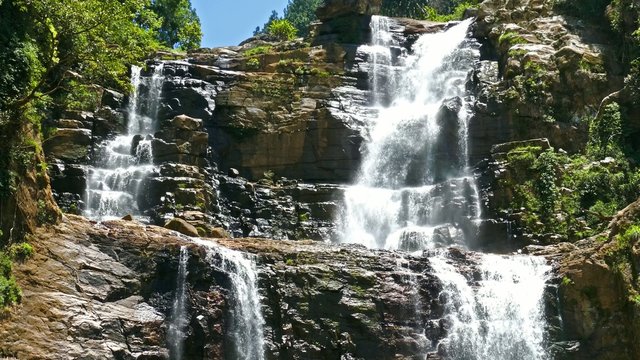 Waterfall Ramboda in Sri Lanka - 4k
