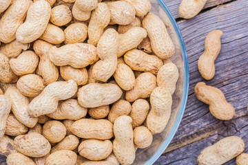 Peanuts in a glass bowl