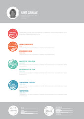 Retro Minimal CV - Vector Illustration -  Resume Template