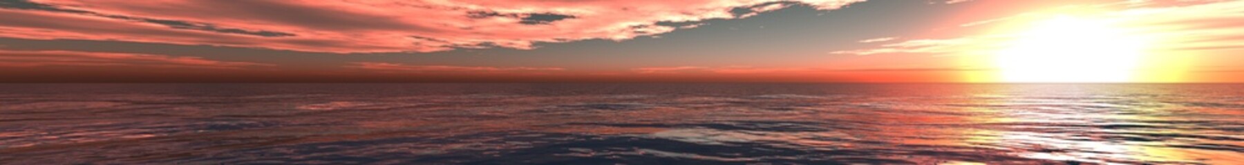 Fototapeta na wymiar panorama of sea sunset