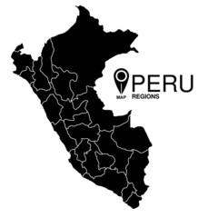 Regions map of Peru location