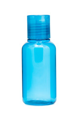 Empty cosmetic bottle isolated on white background